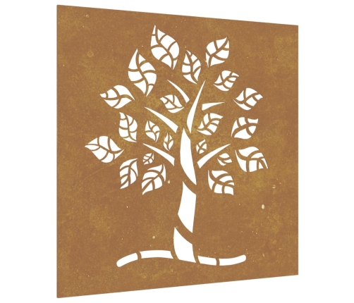 vidaXL dārza sienas rotājums, 55x55 cm, tērauds, rūsas efekts