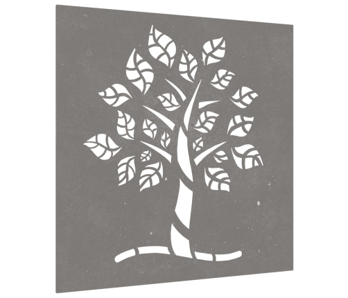 vidaXL dārza sienas rotājums, 55x55 cm, tērauds, rūsas efekts