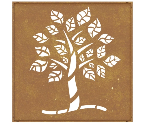 vidaXL dārza sienas rotājums, 55x55 cm, tērauds, rūsas efekts