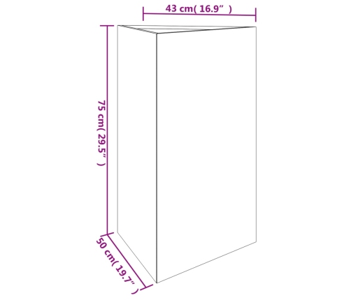 vidaXL dārza puķu kaste, 50x43x75 cm, tērauds ar rūsas efektu