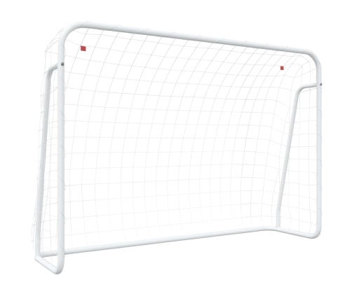 vidaXL futbola vārti, tīkls, balti, 214x75x152 cm, tērauds, poliesters