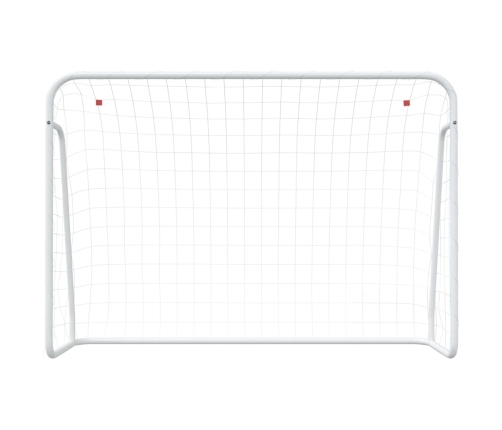 vidaXL futbola vārti, tīkls, balti, 214x75x152 cm, tērauds, poliesters