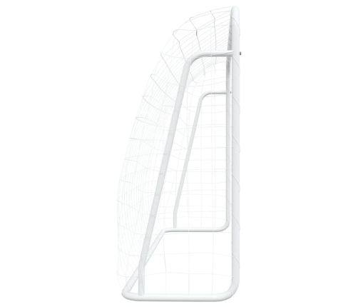 vidaXL futbola vārti, tīkls, balti, 214x75x152 cm, tērauds, poliesters