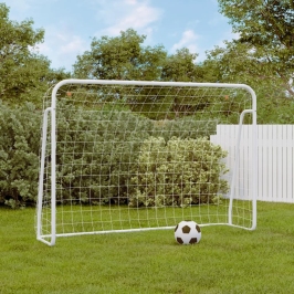 Futbola Vārti, Tīkls, Balti, 214X75X152 Cm, Tērauds, Poliesters  Vidaxl