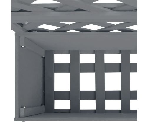 vidaXL vīteņaugu režģis ar puķu kasti, 65x33x135 cm, pelēks WPC