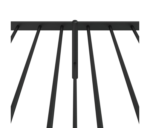 vidaXL gultas rāmis ar galvgali, melns metāls, 90x190 cm