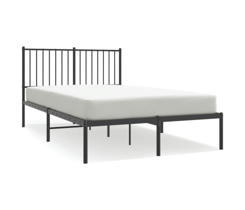 vidaXL gultas rāmis ar galvgali, melns metāls, 120x190 cm