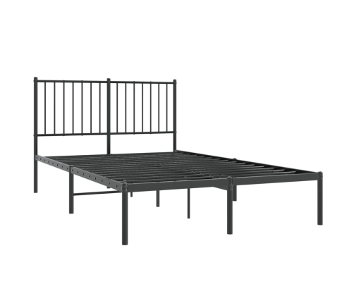 vidaXL gultas rāmis ar galvgali, melns metāls, 120x190 cm
