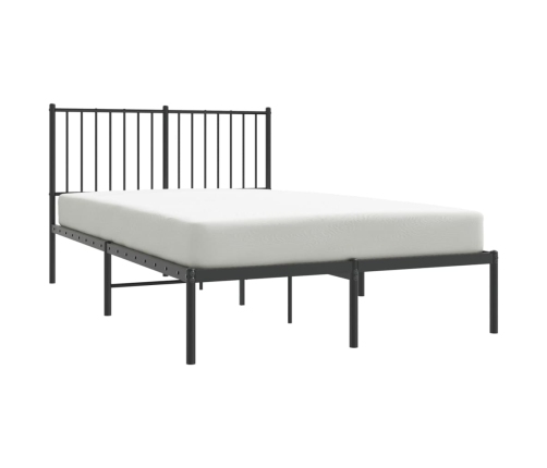 vidaXL gultas rāmis ar galvgali, melns metāls, 120x190 cm