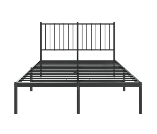 vidaXL gultas rāmis ar galvgali, melns metāls, 120x190 cm