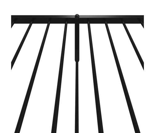 vidaXL gultas rāmis ar galvgali un kājgali, melns metāls, 90x200 cm