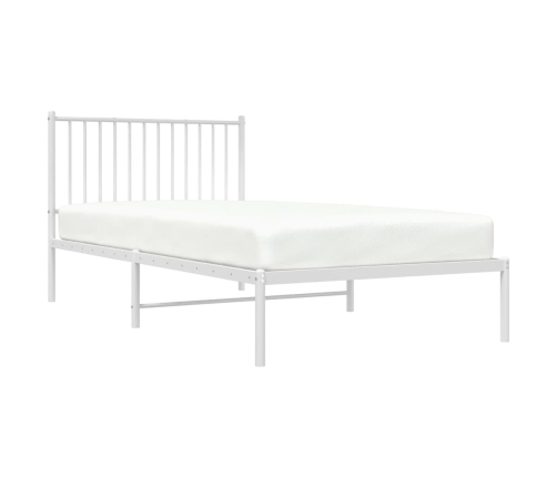 vidaXL gultas rāmis ar galvgali, balts metāls, 100x200 cm