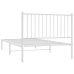 vidaXL gultas rāmis ar galvgali, balts metāls, 100x200 cm