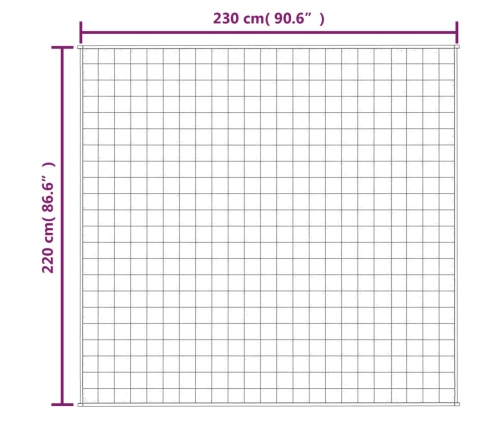 vidaXL smaguma sega, gaišas krēmkrāsas, 220x230 cm, 11 kg, audums