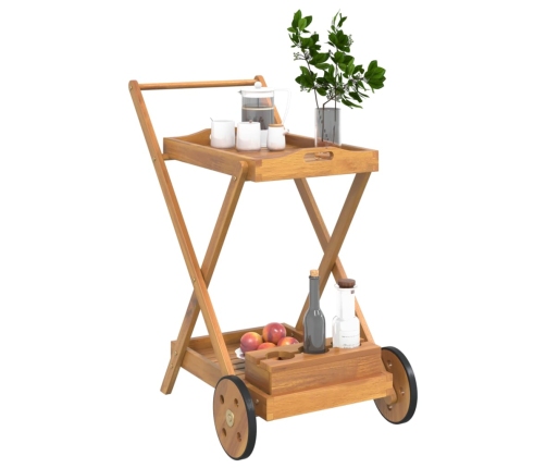 vidaXL virtuves ratiņi, 54x87x90 cm, akācijas masīvkoks