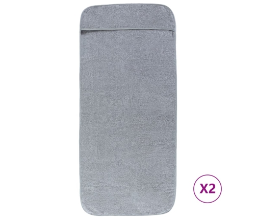 vidaXL pludmales dvieļi, 2 gab., 60x135 cm, audums 400 g/m2, pelēki