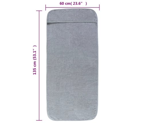 vidaXL pludmales dvieļi, 2 gab., 60x135 cm, audums 400 g/m2, pelēki