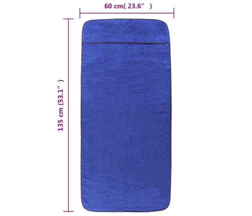 vidaXL pludmales dvieļi, 2 gab., 60x135 cm, audums, 400 g/m2, zili