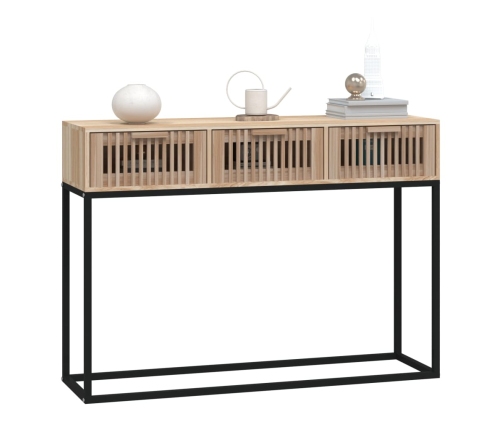 vidaXL konsoles galdiņš, 105x30x75cm, inženierijas koks, dzelzs