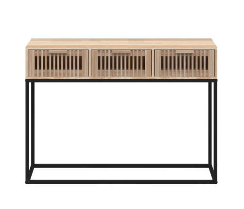 vidaXL konsoles galdiņš, 105x30x75cm, inženierijas koks, dzelzs