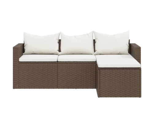 vidaXL dārza dīvāna komplekts, brūna PE rotangpalma