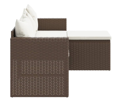 vidaXL dārza dīvāna komplekts, brūna PE rotangpalma