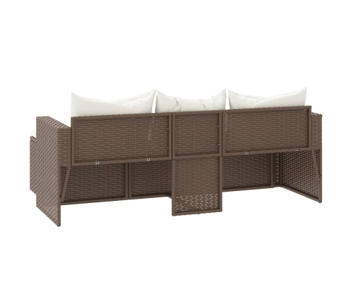 vidaXL dārza dīvāna komplekts, brūna PE rotangpalma