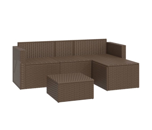 vidaXL dārza dīvāna komplekts, brūna PE rotangpalma