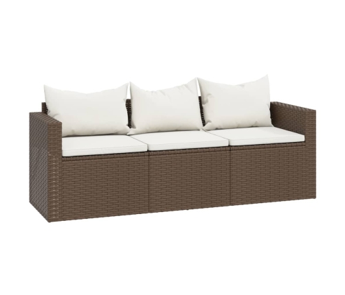 vidaXL dārza dīvāna komplekts, brūna PE rotangpalma