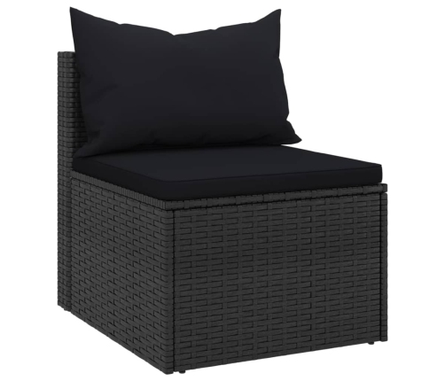 Vidējie Dārza Dīvāni, Spilveni, 2 Gab., Melna Pe Rotangpalma Vidaxl