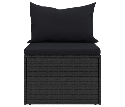 Vidējie Dārza Dīvāni, Spilveni, 2 Gab., Melna Pe Rotangpalma Vidaxl