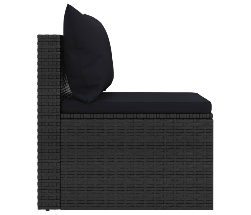 Vidējie Dārza Dīvāni, Spilveni, 2 Gab., Melna Pe Rotangpalma Vidaxl