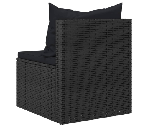 Vidējie Dārza Dīvāni, Spilveni, 2 Gab., Melna Pe Rotangpalma Vidaxl