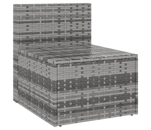 vidaXL vidējie dārza dīvāni, spilveni, 2 gab., pelēka PE rotangpalma