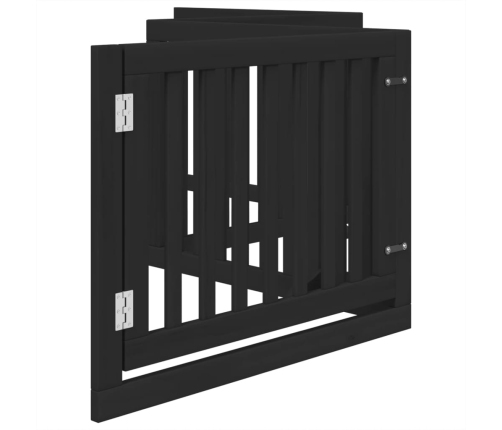 vidaXL suņu vārti ar durvīm, salokāmi, 4 paneļi, 320 cm, papeles koks