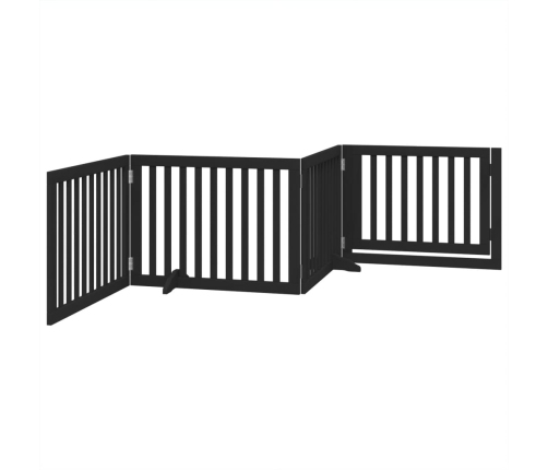 vidaXL suņu vārti ar durvīm, salokāmi, 4 paneļi, 320 cm, papeles koks