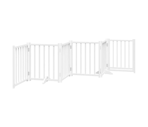 vidaXL suņu vārti ar durvīm salokāmi 6 paneļi 300 cm egles masīvkoks