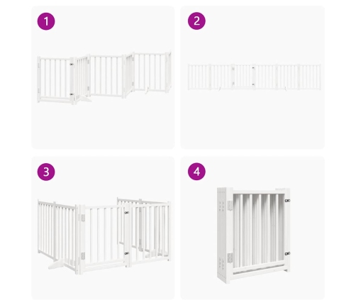 vidaXL suņu vārti ar durvīm salokāmi 6 paneļi 300 cm egles masīvkoks