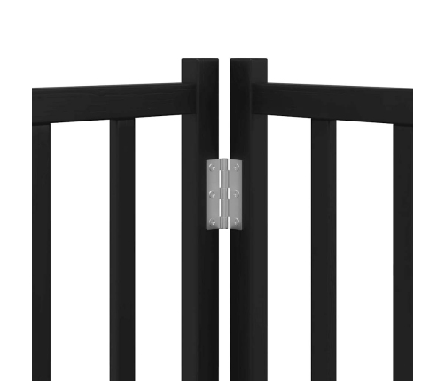 vidaXL suņu vārti ar durvīm salokāmi 6 paneļi 300 cm egles masīvkoks