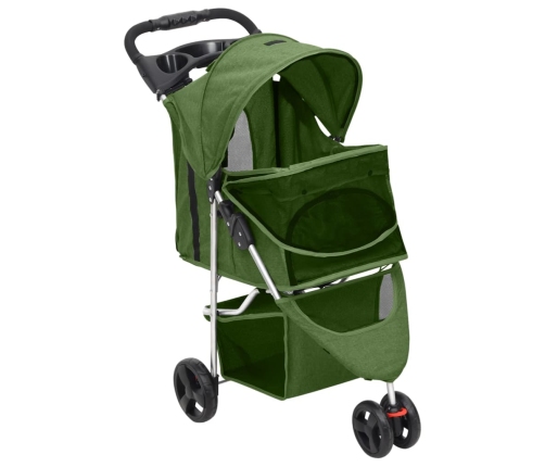 vidaXL saliekami suņu ratiņi, zaļi, 80x46x98 cm, Oksfordas audums