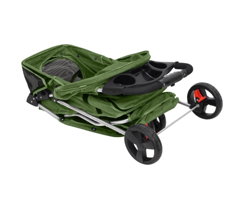 vidaXL saliekami suņu ratiņi, zaļi, 80x46x98 cm, Oksfordas audums