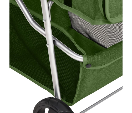 vidaXL saliekami suņu ratiņi, zaļi, 80x46x98 cm, Oksfordas audums