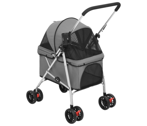 vidaXL saliekami suņu ratiņi, 76x50x100 cm, Oksfordas audums, pelēki