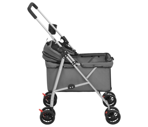 vidaXL saliekami suņu ratiņi, 76x50x100 cm, Oksfordas audums, pelēki