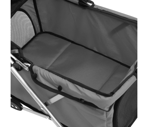 vidaXL saliekami suņu ratiņi, 76x50x100 cm, Oksfordas audums, pelēki