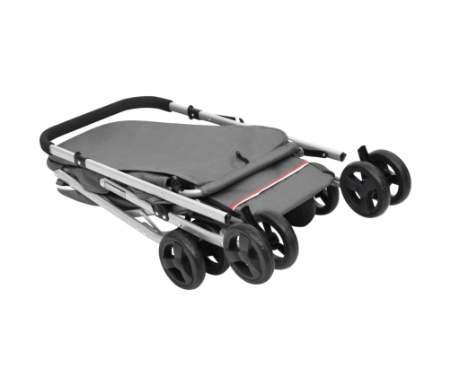 vidaXL saliekami suņu ratiņi, pelēki, 100x49x96 cm, lina audums