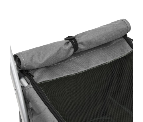 vidaXL saliekami suņu ratiņi, pelēki, 100x49x96 cm, lina audums