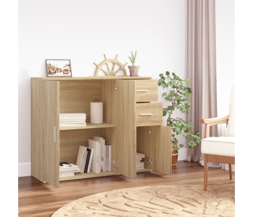 vidaXL kumode, ozolkoka krāsa, 91x29,5x75 cm, inženierijas koks