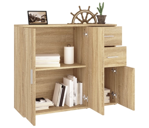 vidaXL kumode, ozolkoka krāsa, 91x29,5x75 cm, inženierijas koks