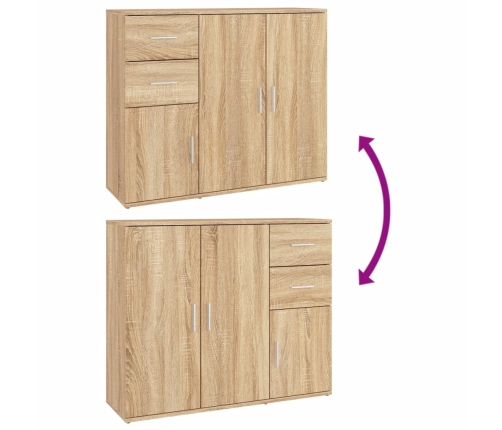 vidaXL kumode, ozolkoka krāsa, 91x29,5x75 cm, inženierijas koks